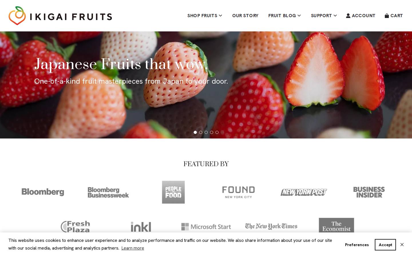 ikigaifruits.com homepage screenshot