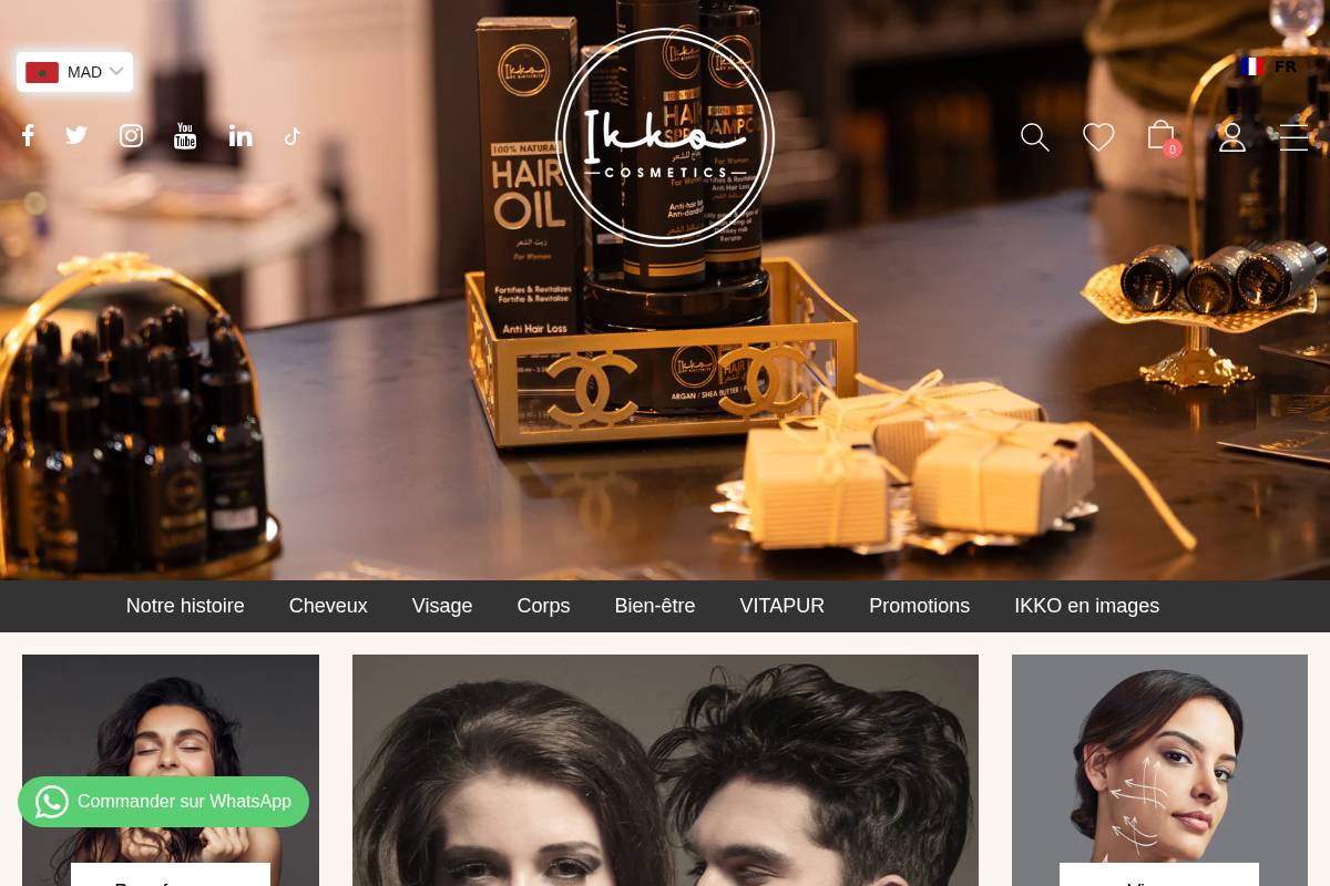 ikkocosmetics.com homepage screenshot