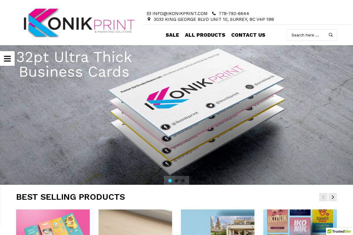 ikonikprint.com homepage screenshot