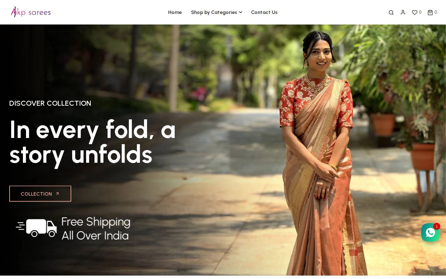 ikpsarees.com homepage screenshot
