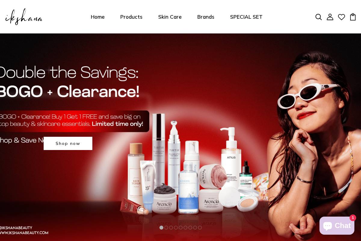 ikshanabeauty.com homepage screenshot