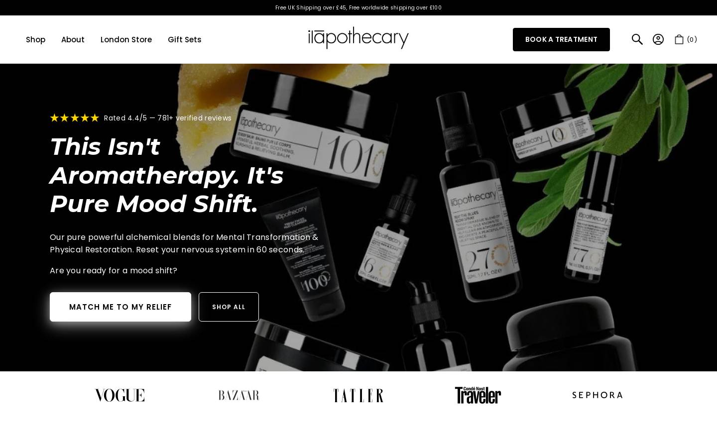ilāpothecary homepage screenshot