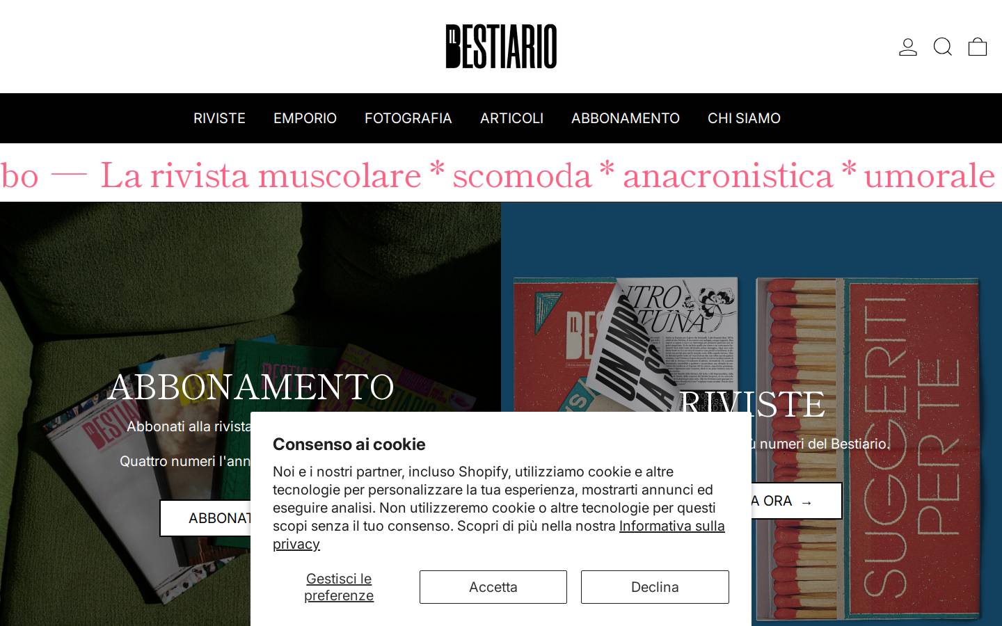 ilbestiariorivista.it homepage screenshot