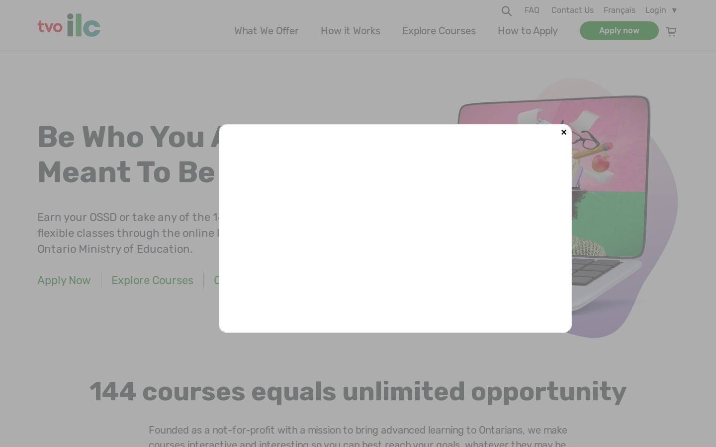 ILC homepage screenshot