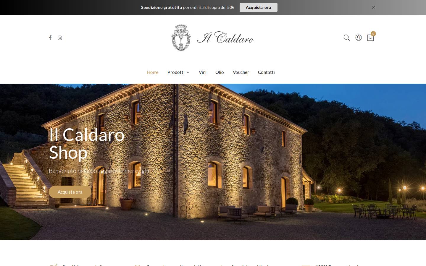 ilcaldaroshop.com homepage screenshot