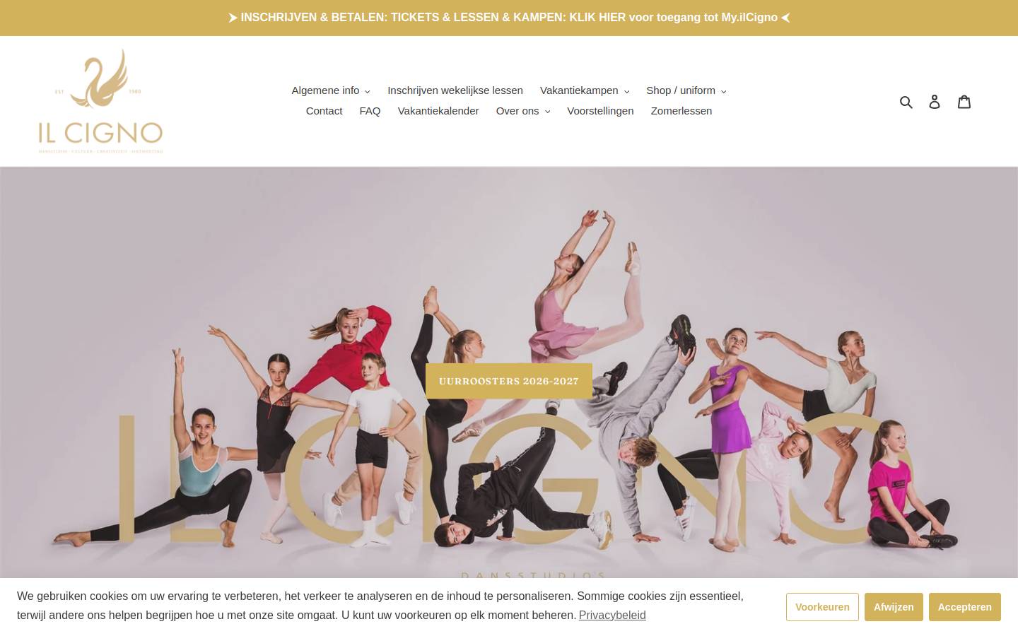 ilcigno-dans.be homepage screenshot
