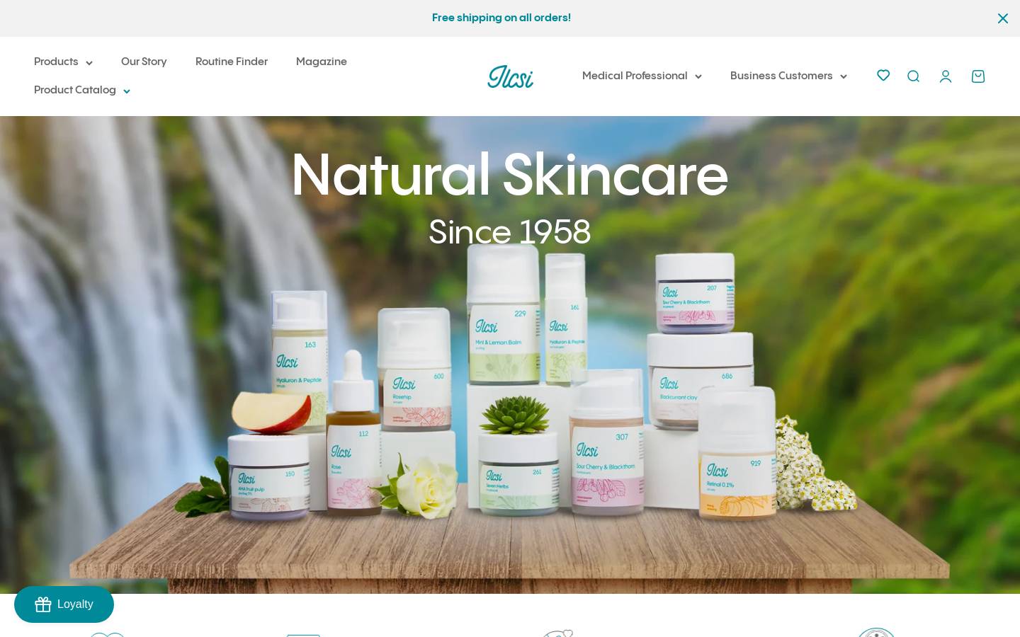 ilcsiskincareus.com homepage screenshot