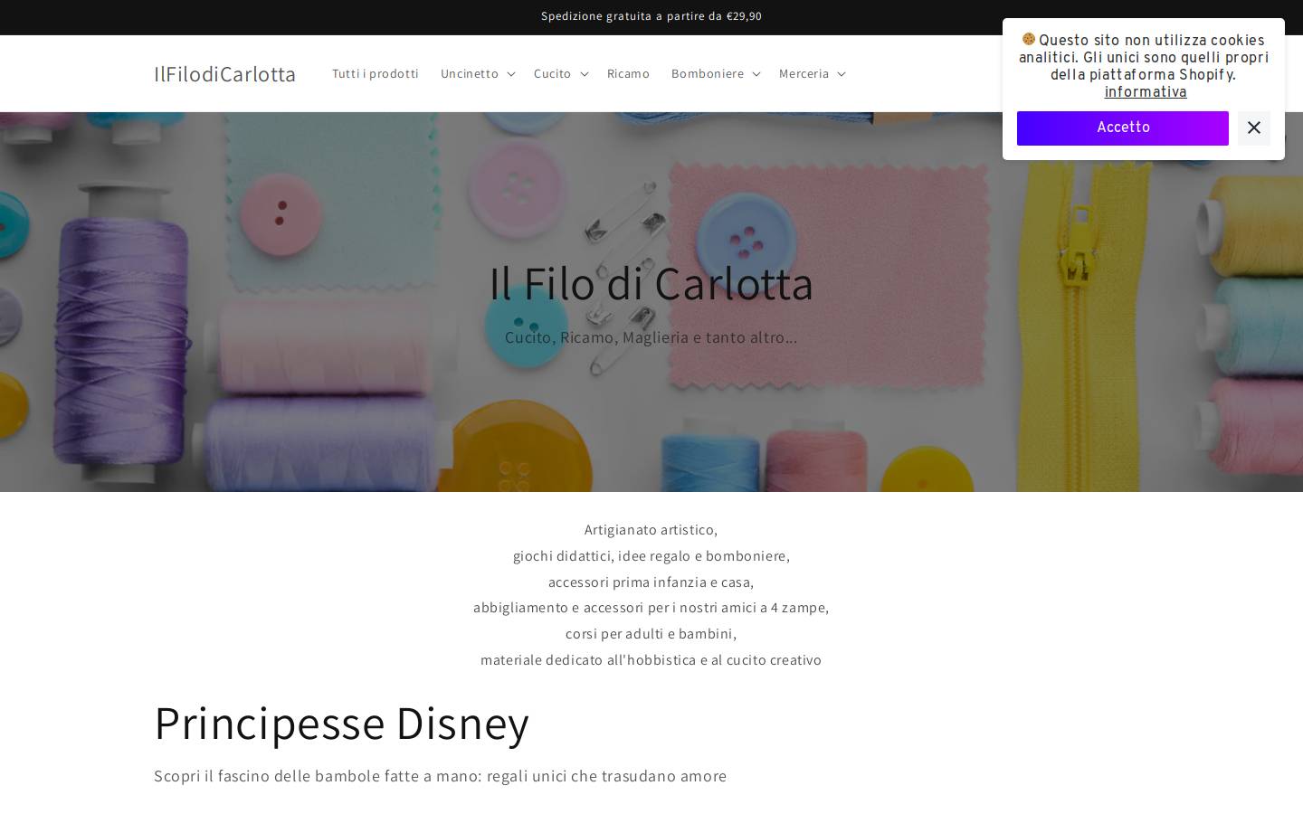 ilfilodicarlotta.it homepage screenshot