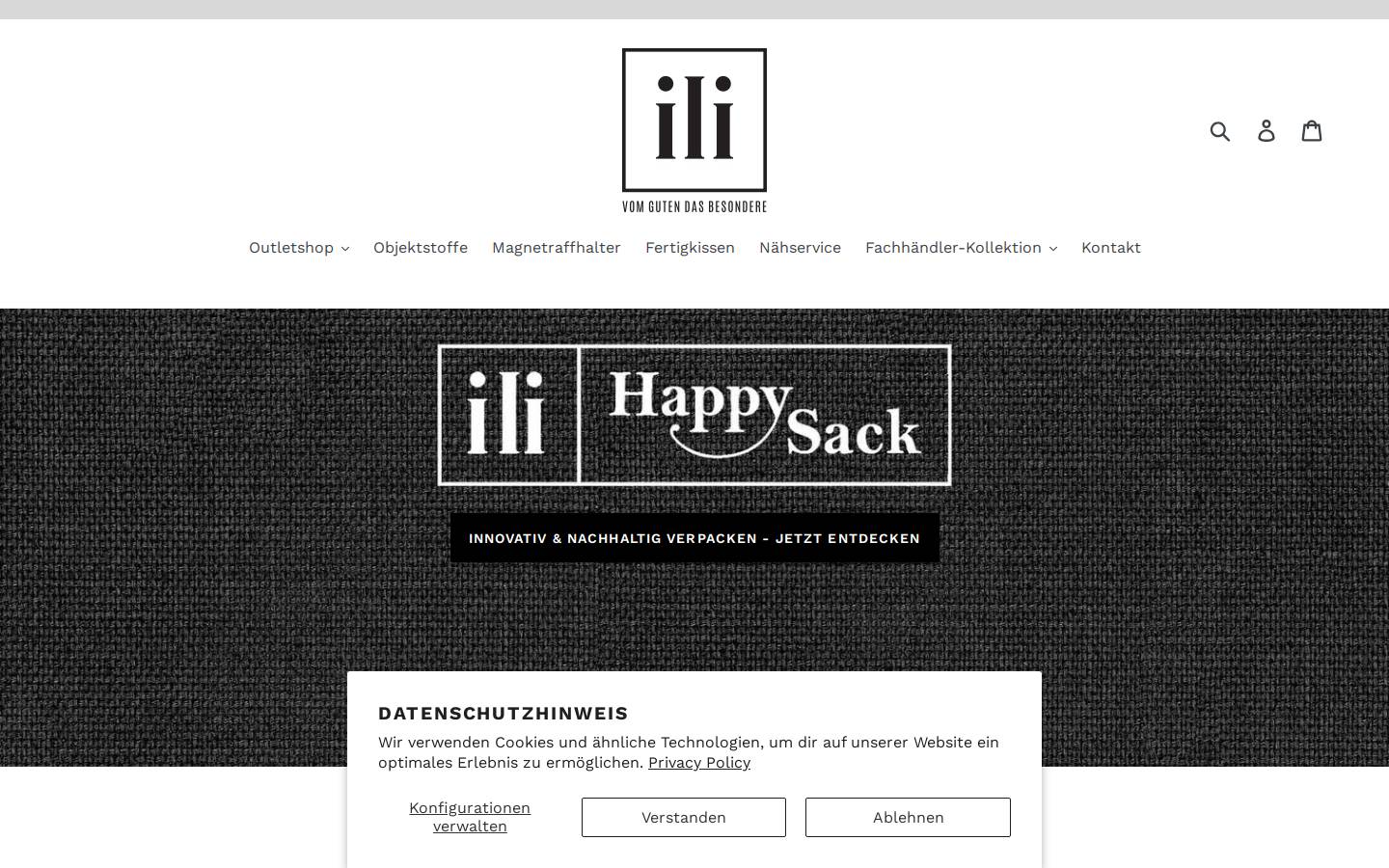 ili-stoffe.de homepage screenshot