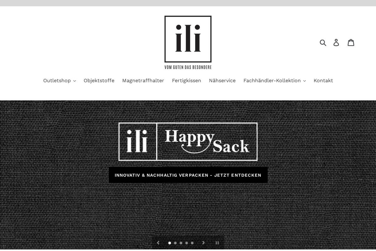 ili-wohnstoffe.de homepage screenshot
