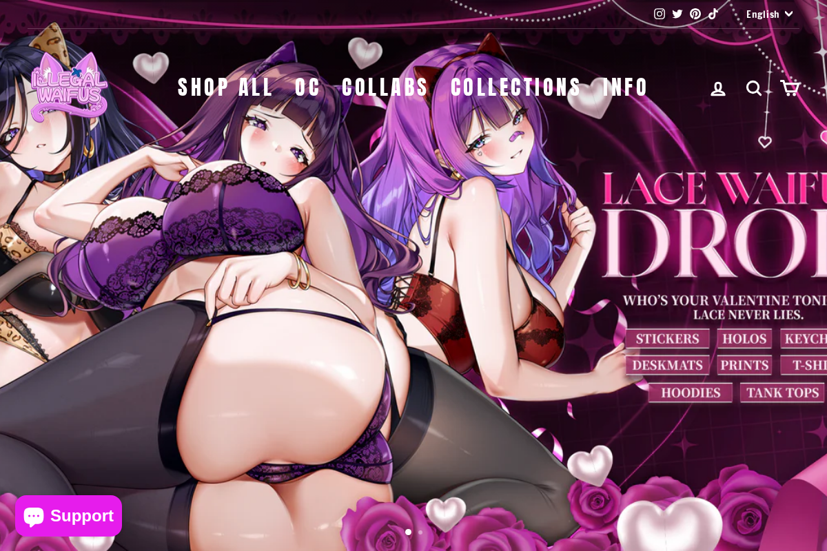 ILLEGAL WAIFUS homepage screenshot