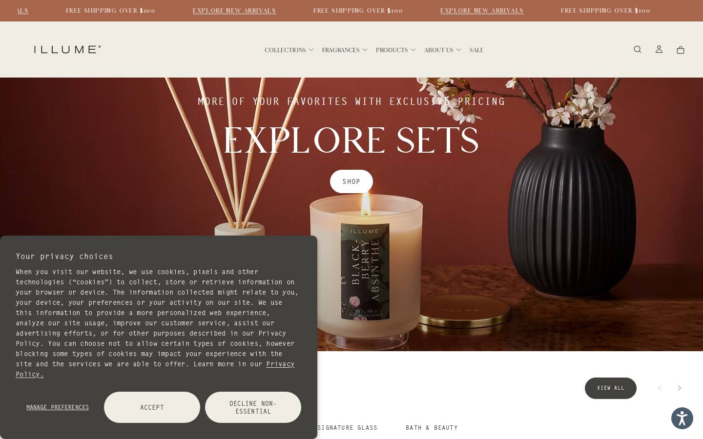 illumecandles.com homepage screenshot