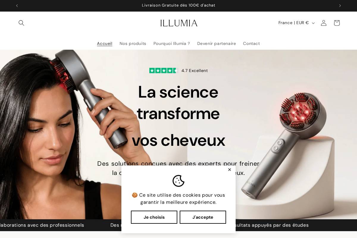 Illumia homepage screenshot