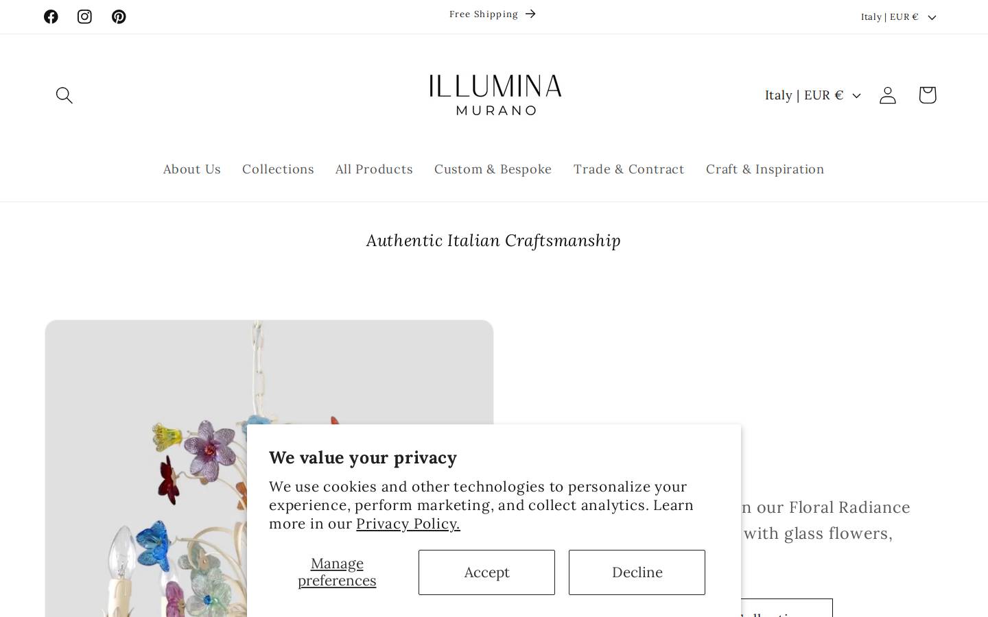 illuminamurano.com homepage screenshot