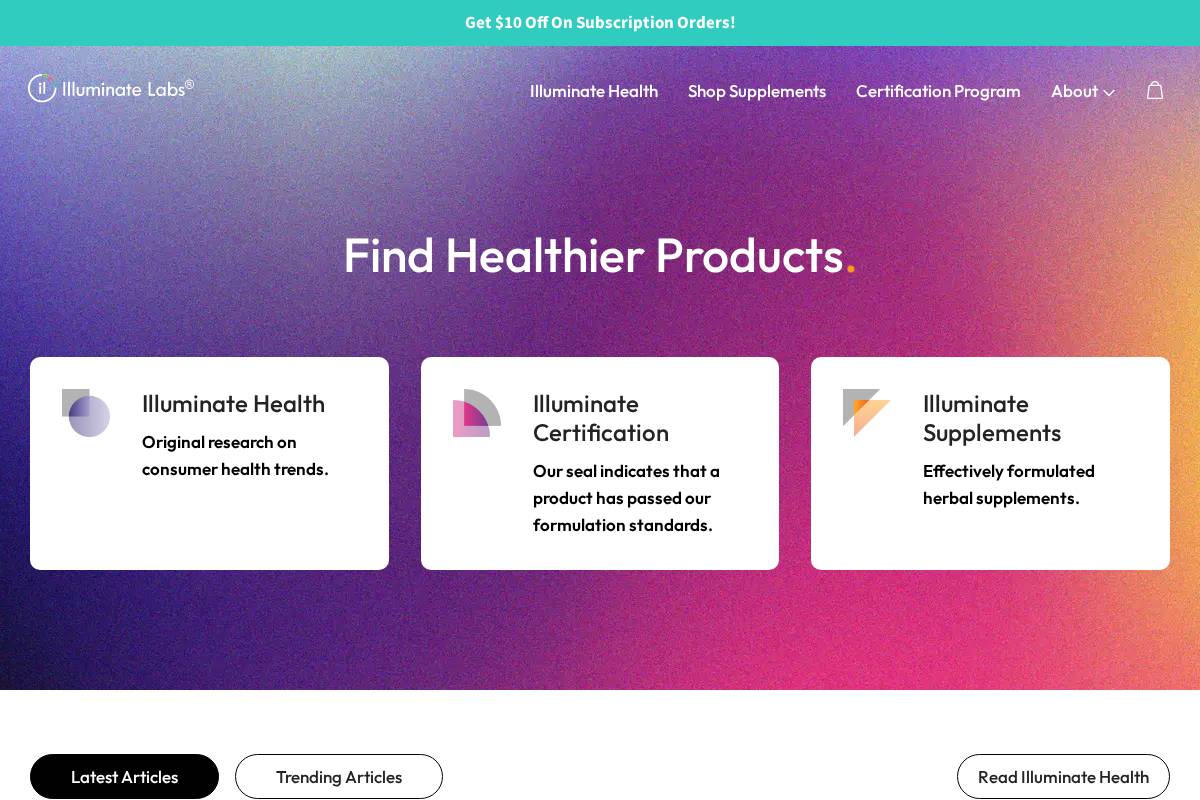 illuminatelabs.org homepage screenshot