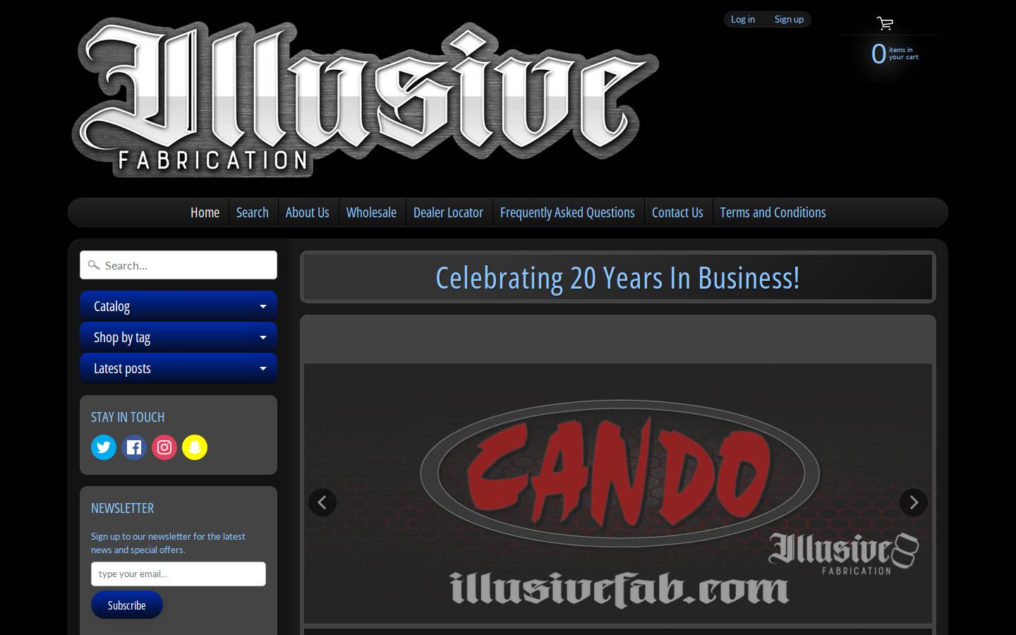 illusivefabrications.com homepage screenshot