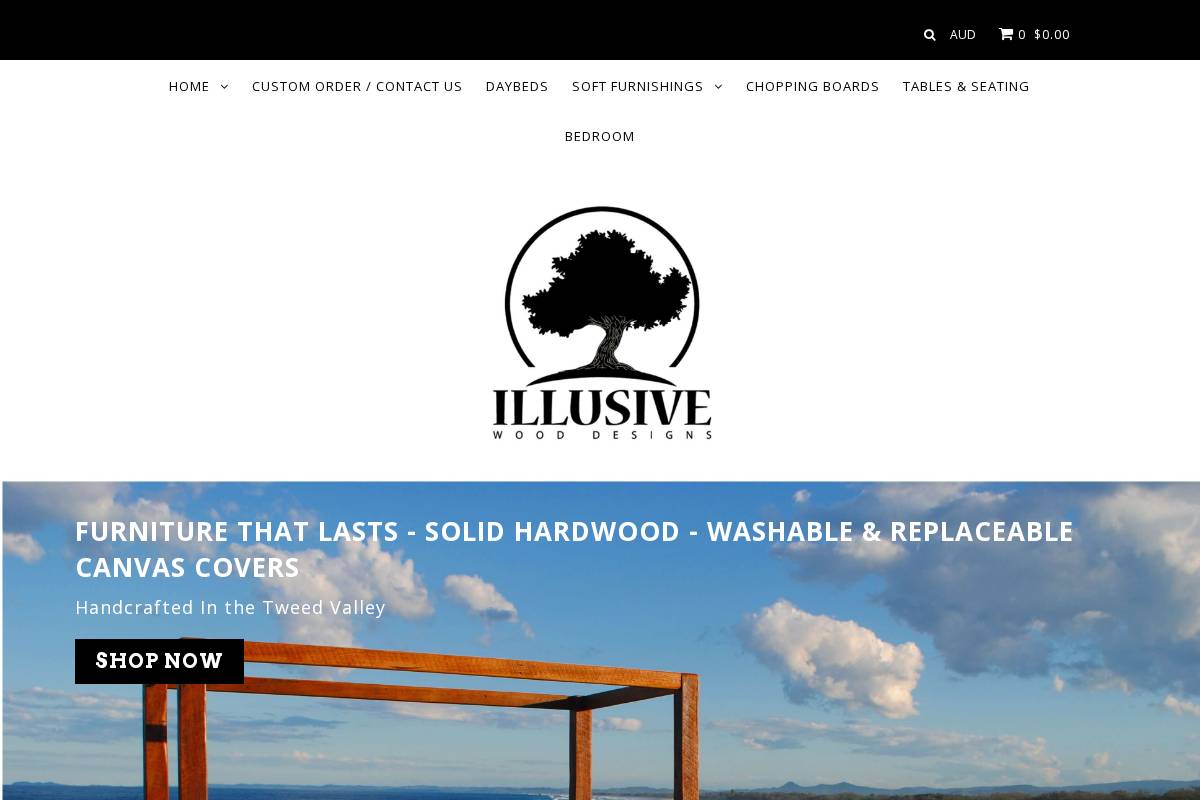 illusivewooddesigns.com homepage screenshot