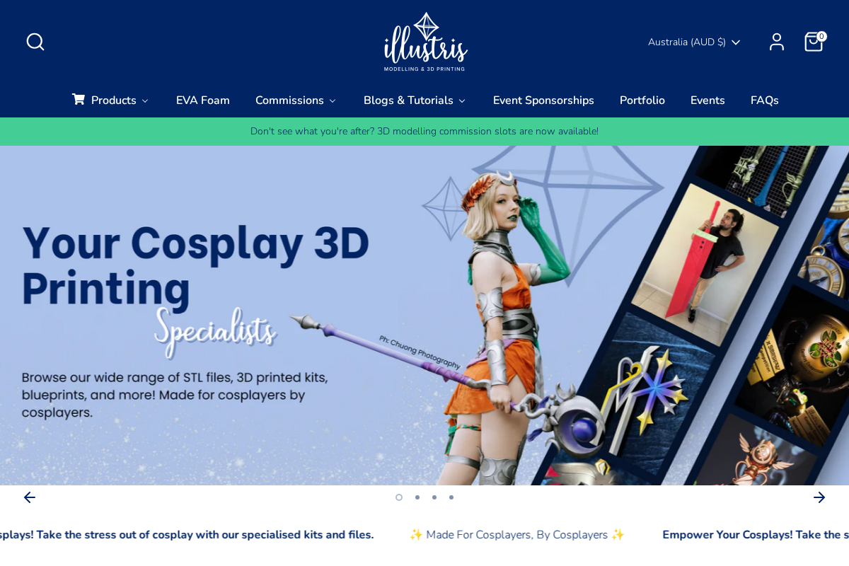 Illustris Models homepage screenshot