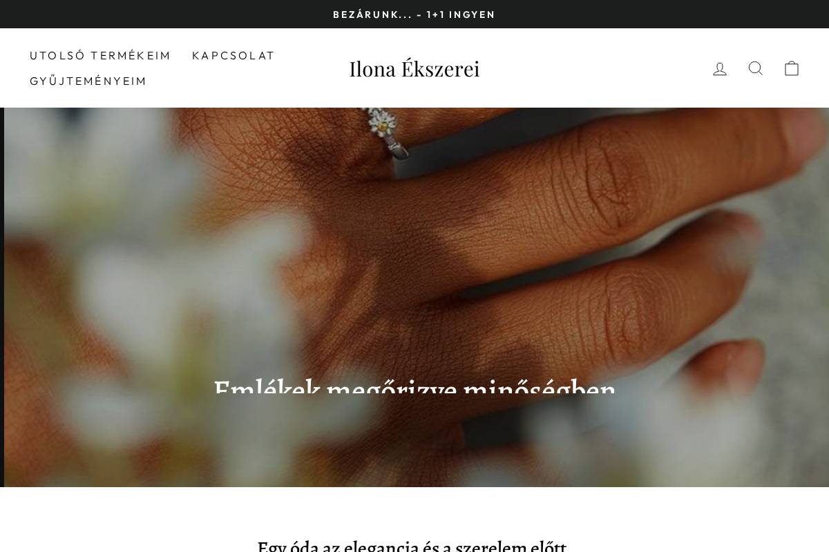 ilonaekszerei.com homepage screenshot