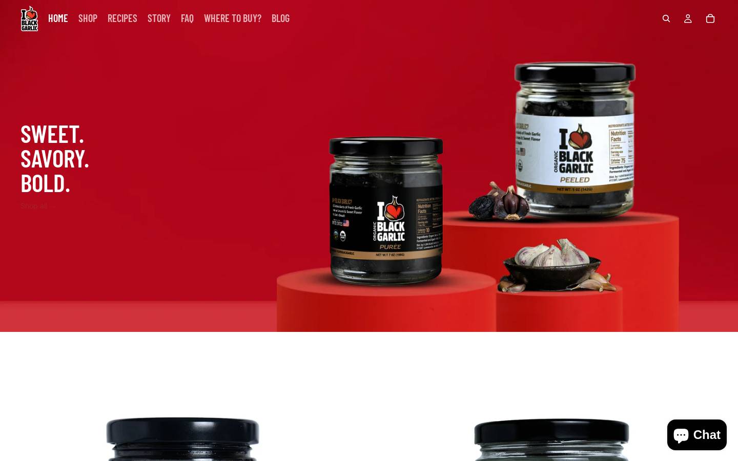 iloveblackgarlic.com homepage screenshot