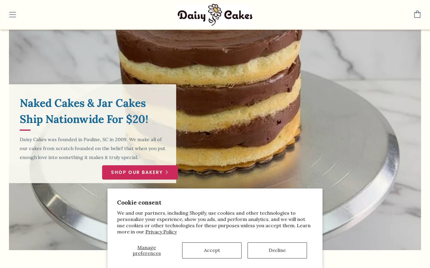 ilovedaisycakes.com homepage screenshot