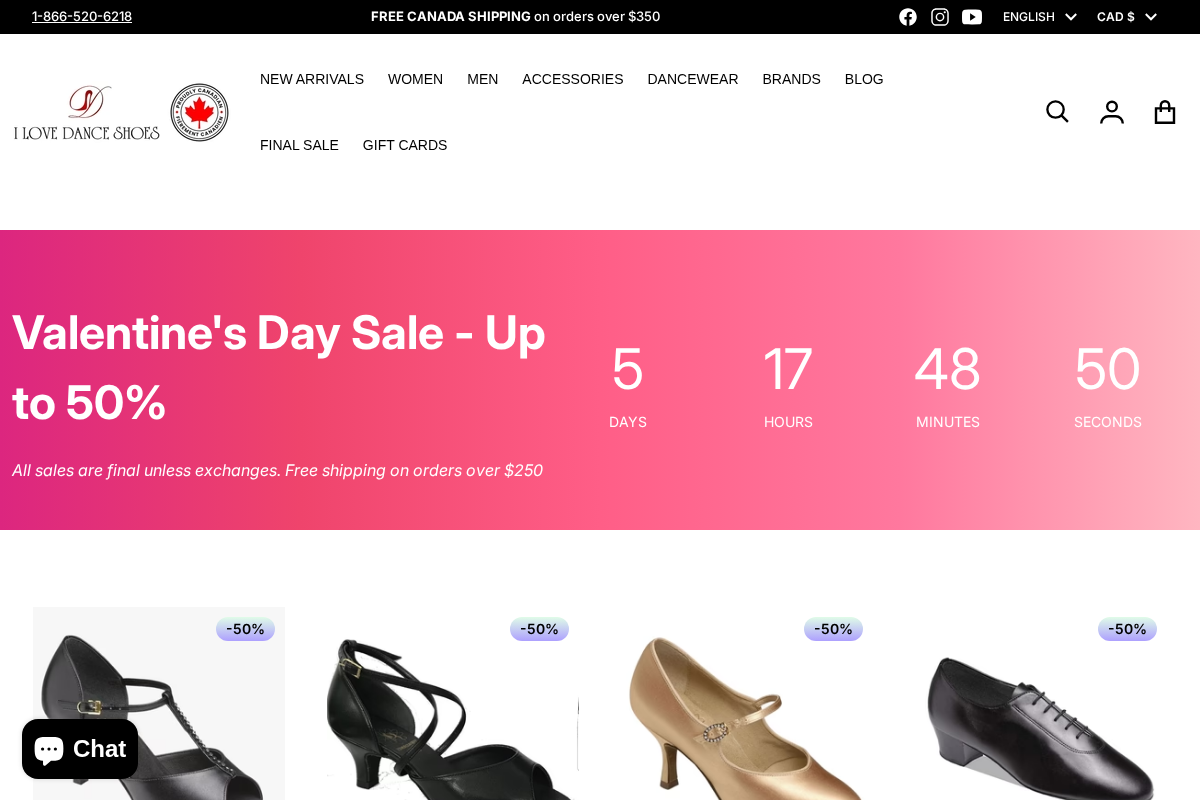 iLoveDanceShoes homepage screenshot