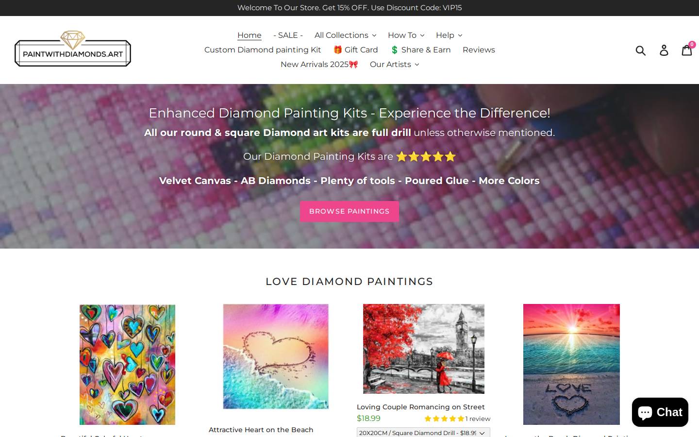 ilovediamondpainting.com homepage screenshot