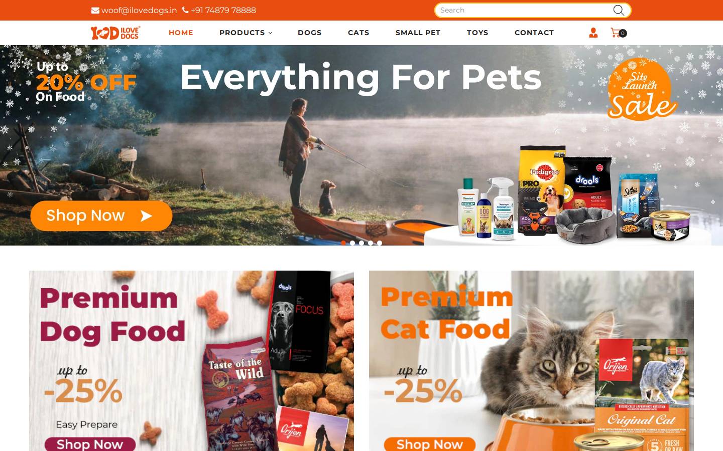 Ilovedogs homepage screenshot
