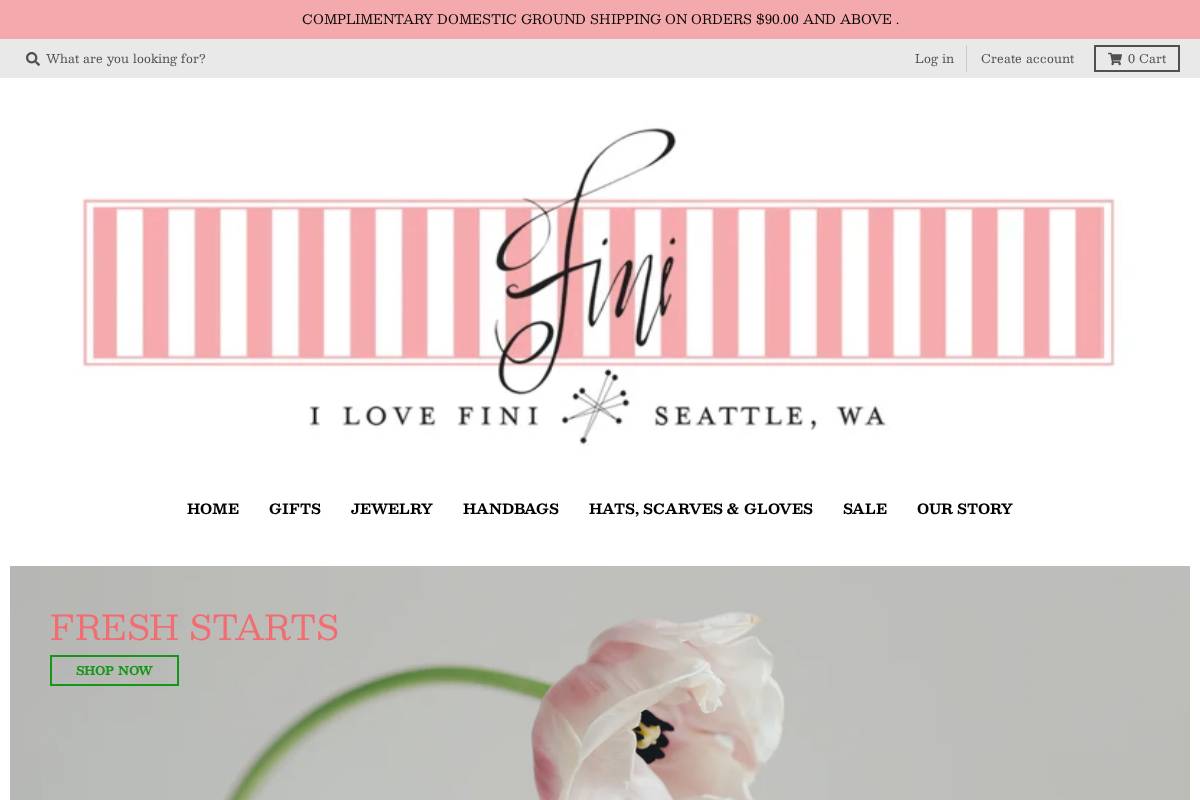 ilovefini.com homepage screenshot