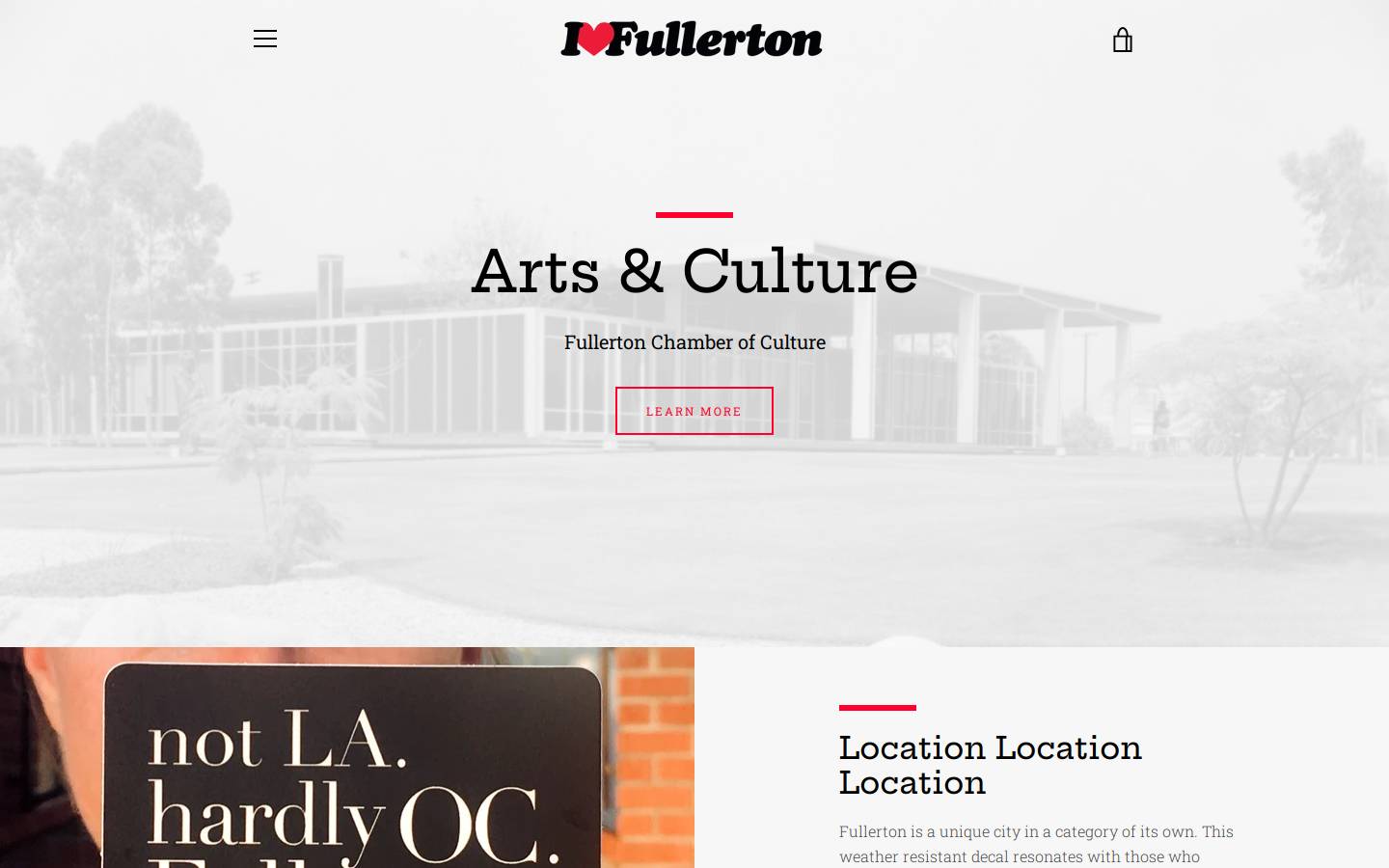 ilovefullerton.com homepage screenshot