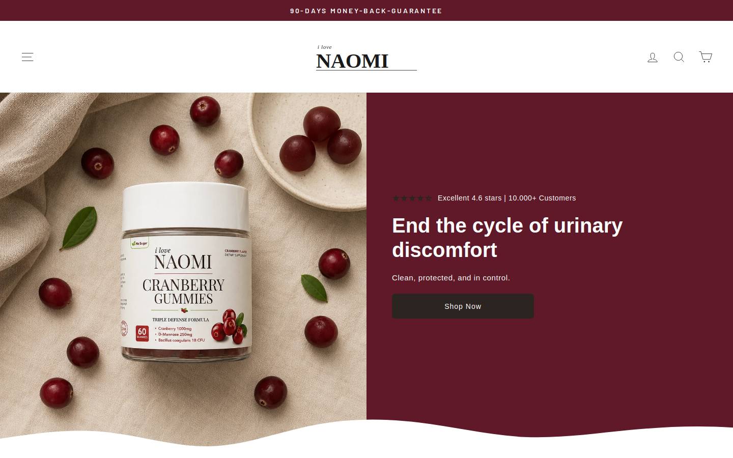 ilovenaomi.com homepage screenshot