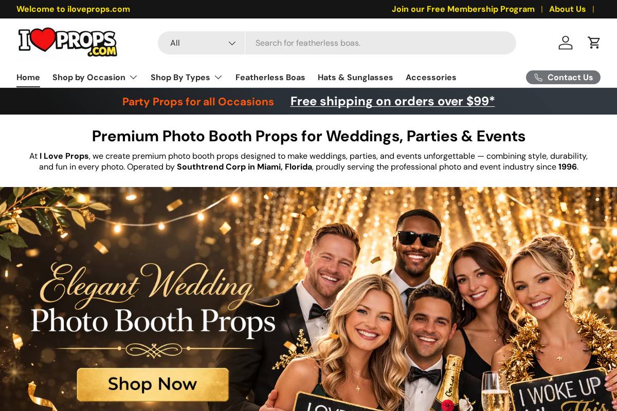 iloveprops.com homepage screenshot