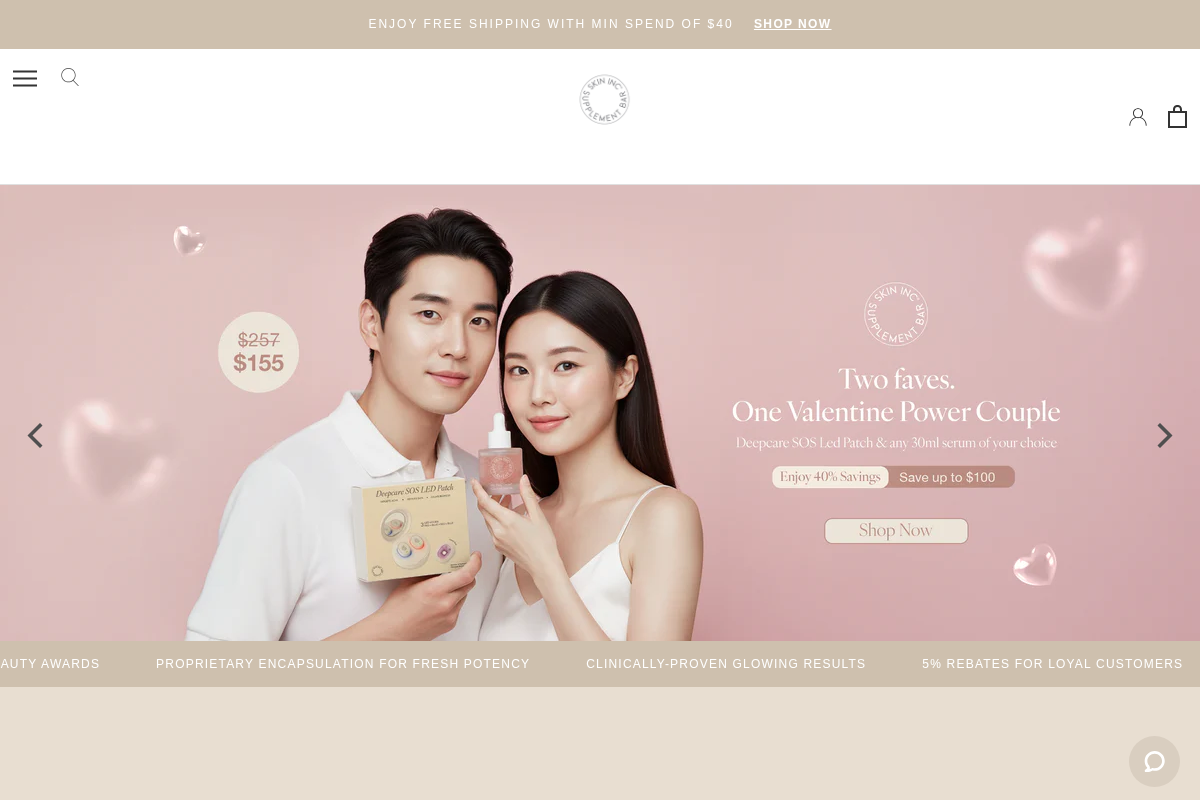 Iloveskininc homepage screenshot