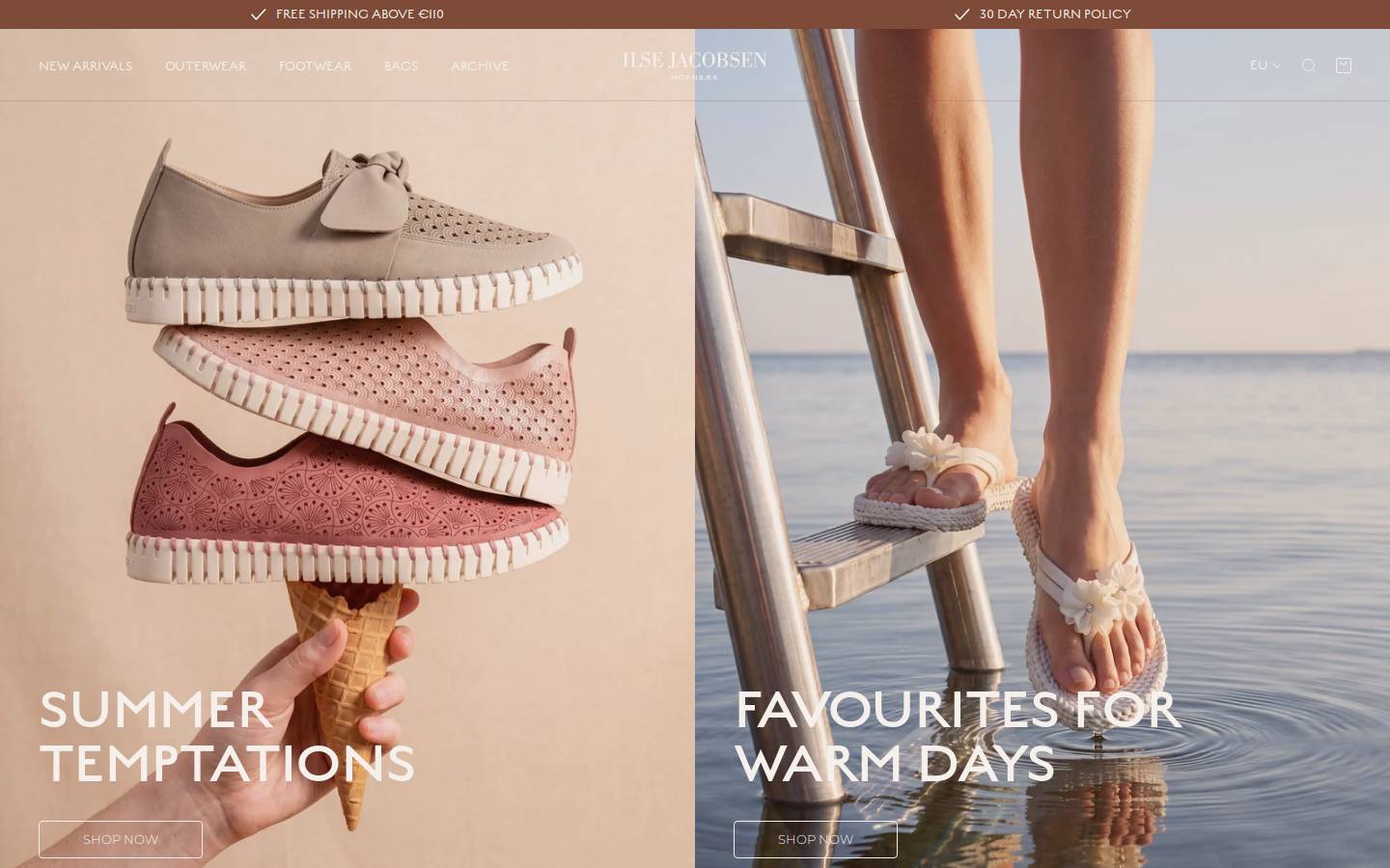ILSE JACOBSEN HORNBÆK homepage screenshot