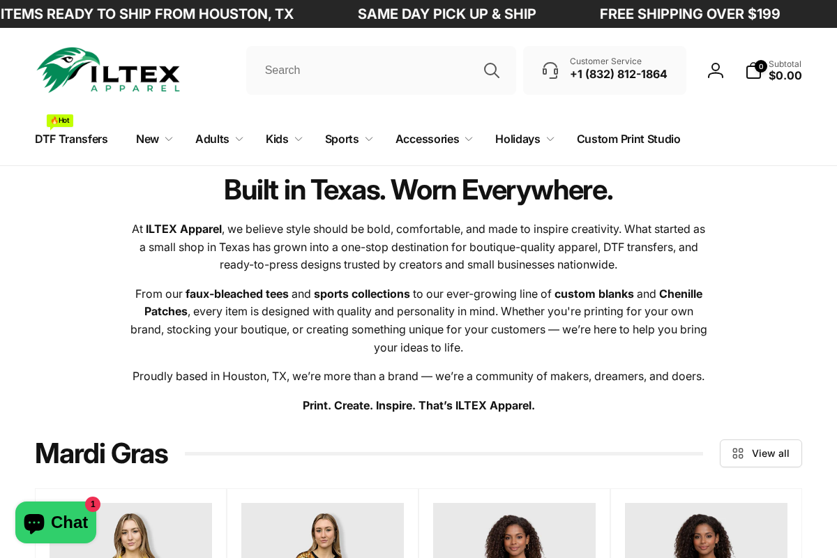 ILTEX Apparel homepage screenshot