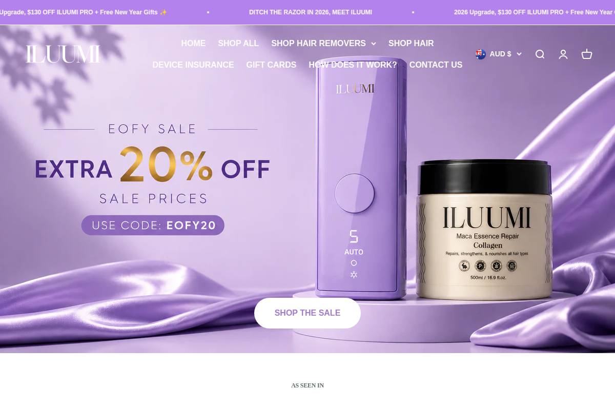 iluumi.com.au homepage screenshot