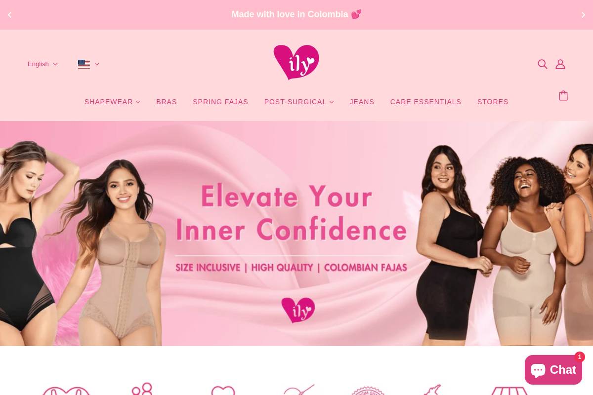 ilyclothing.com homepage screenshot