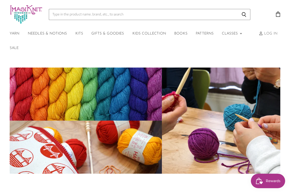 ImagiKnit homepage screenshot
