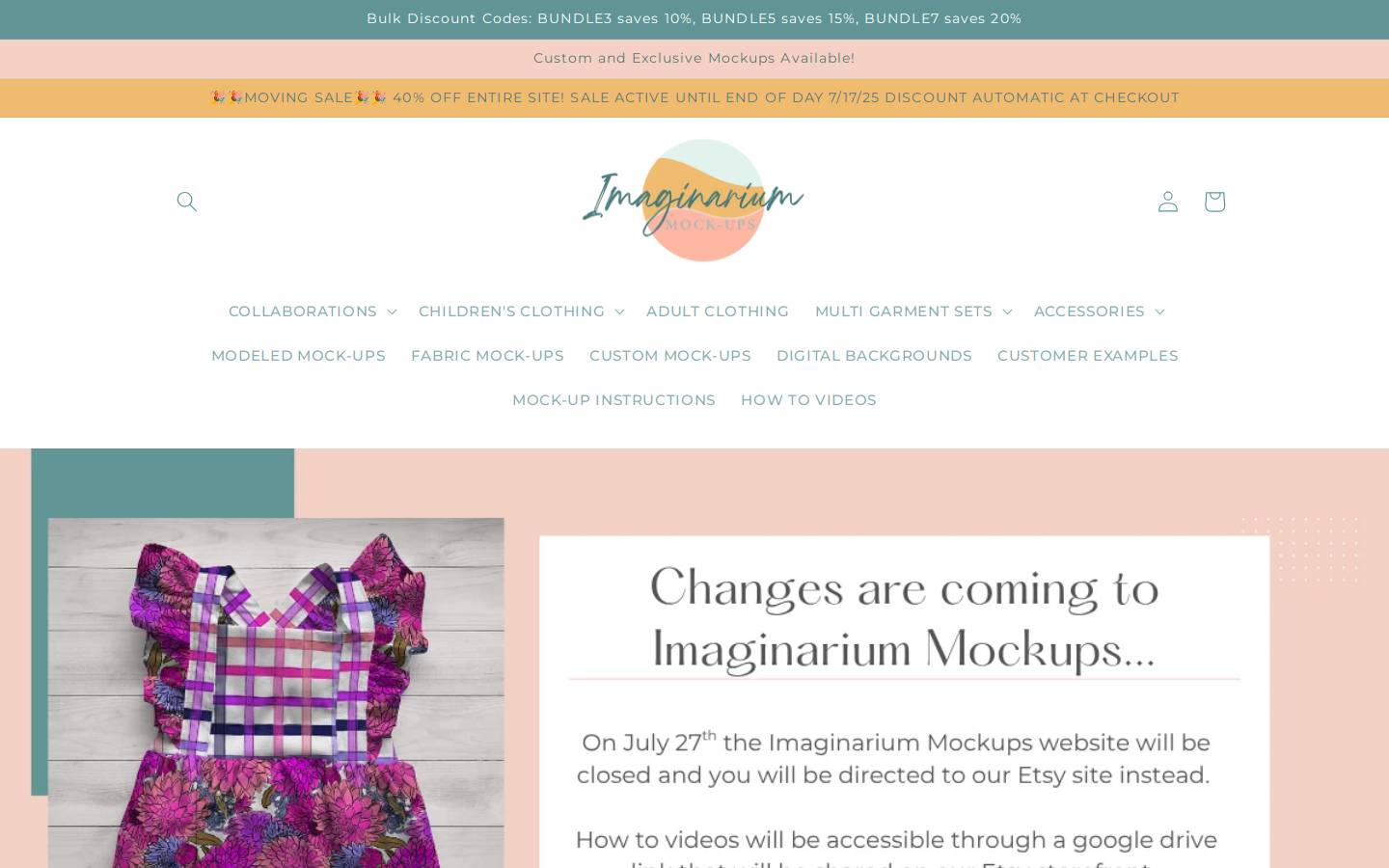 imaginariummockups.com homepage screenshot