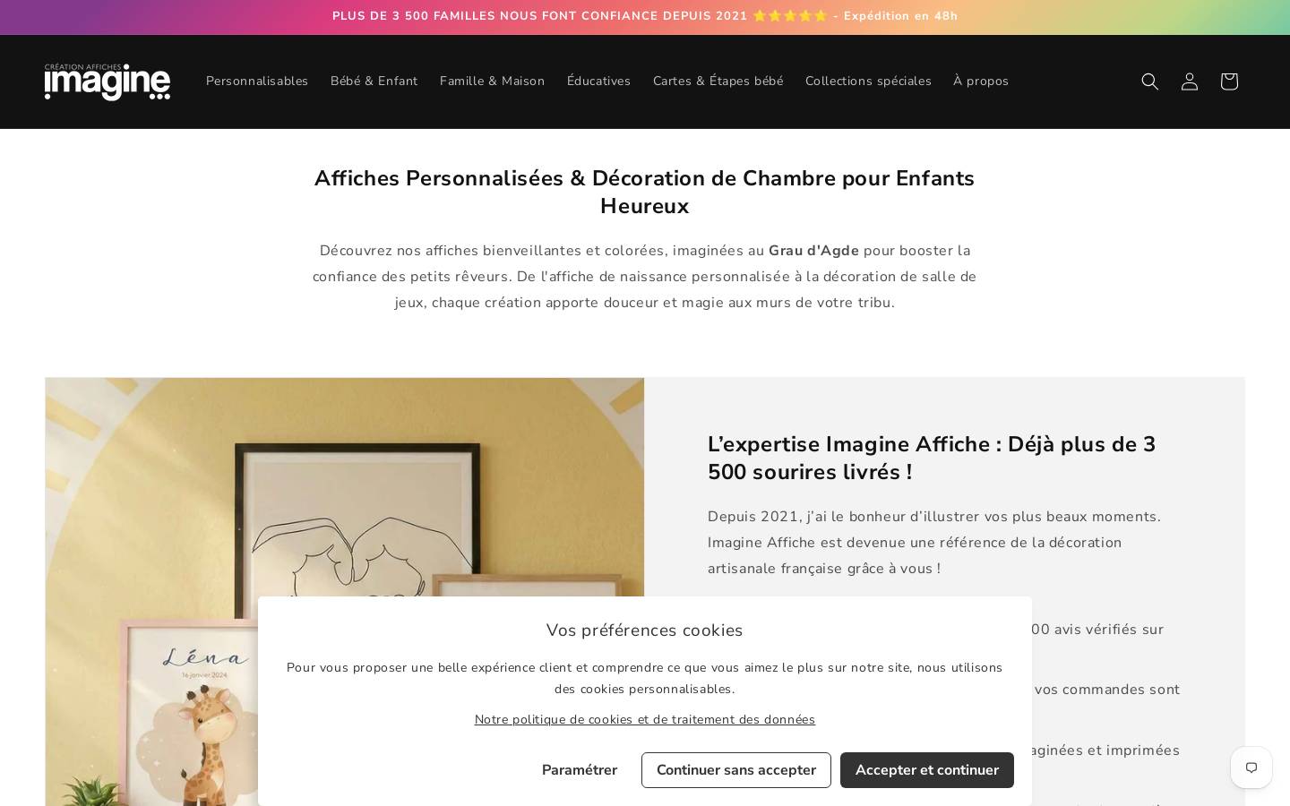 imagine-affiche.com homepage screenshot