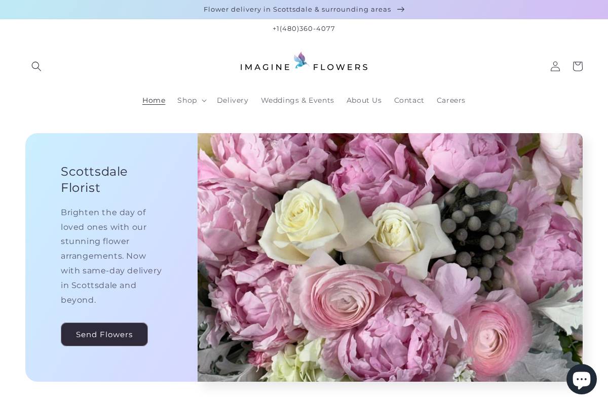 imagine-flowers.com homepage screenshot