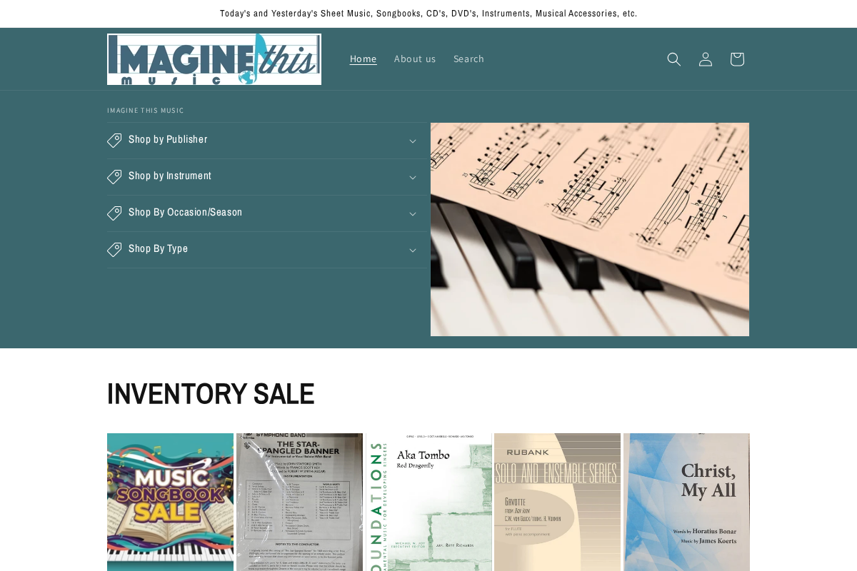 imaginethismusic.com homepage screenshot