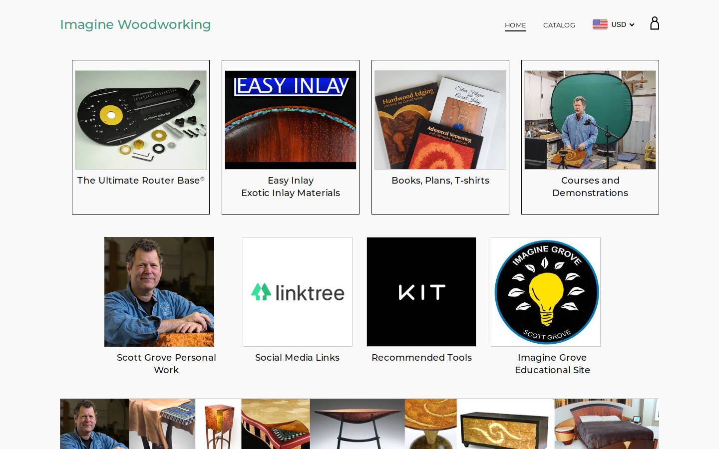 imaginewoodworking.com homepage screenshot