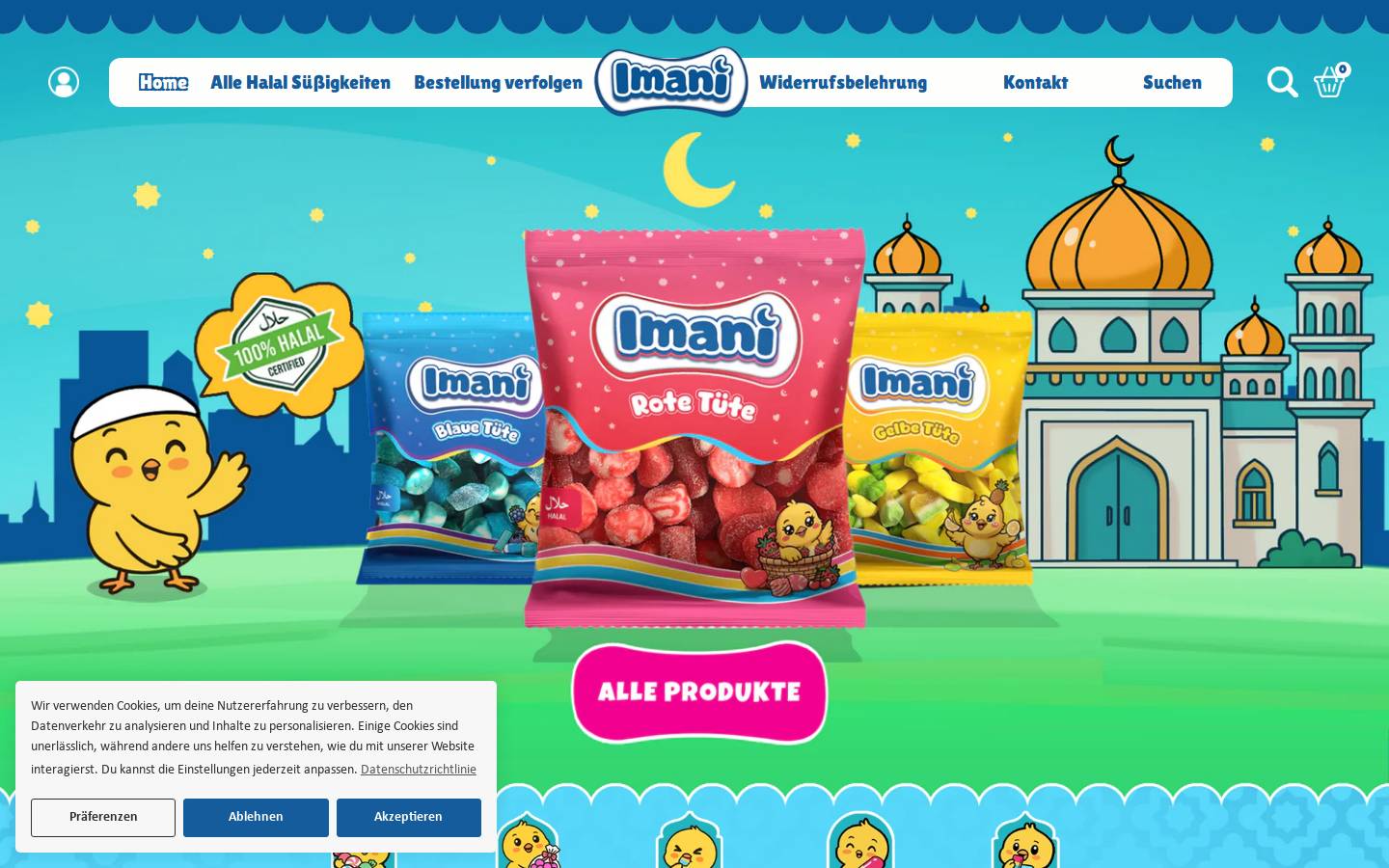 imanisweets.com homepage screenshot
