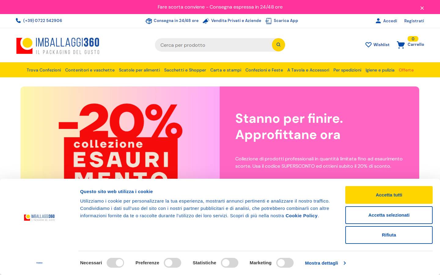 Imballaggi 360 homepage screenshot
