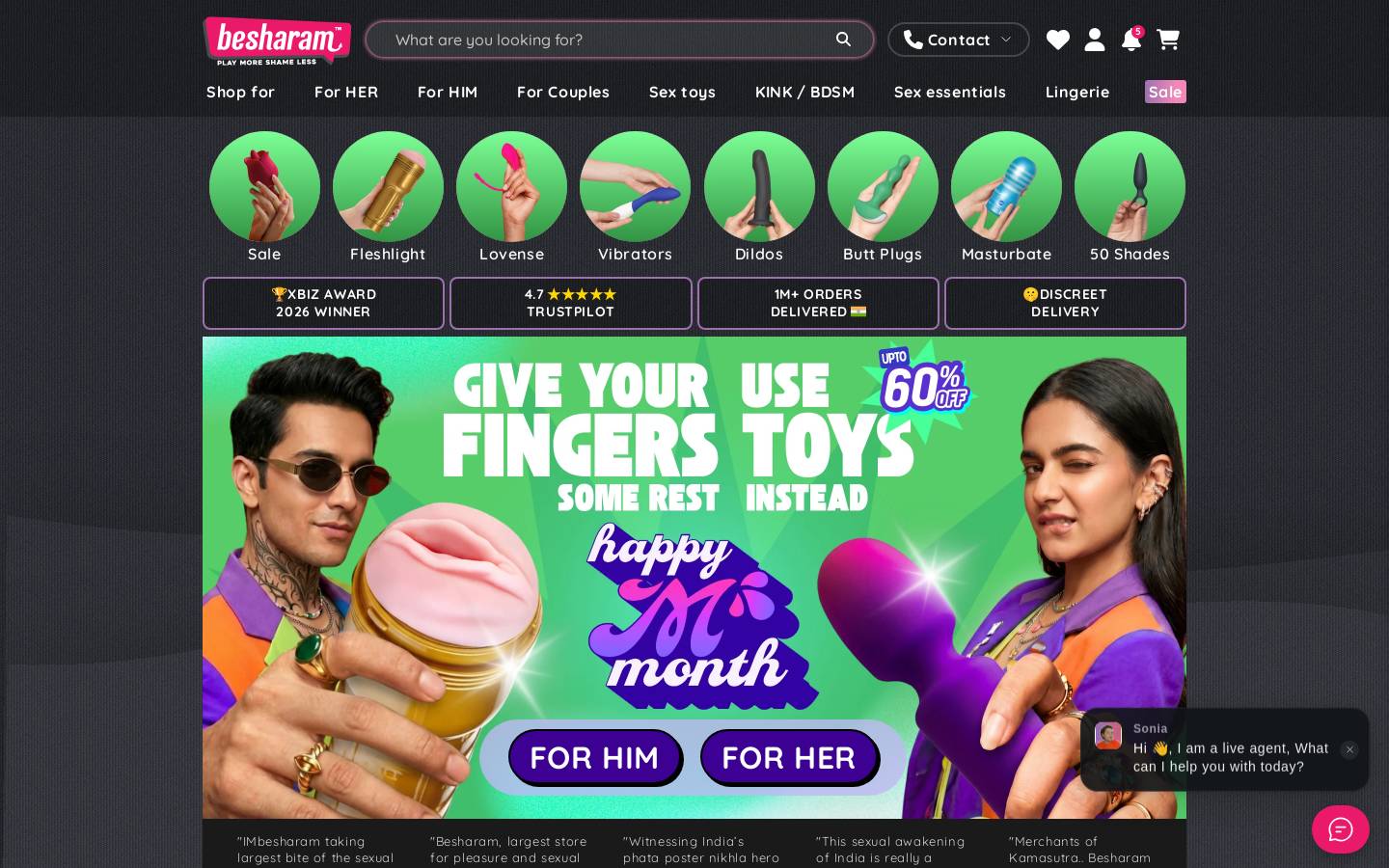 IMbesharam.com homepage screenshot