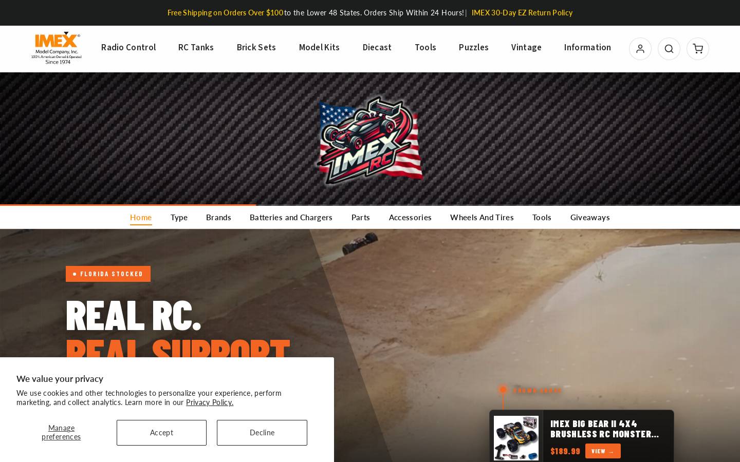 imexrc.com homepage screenshot