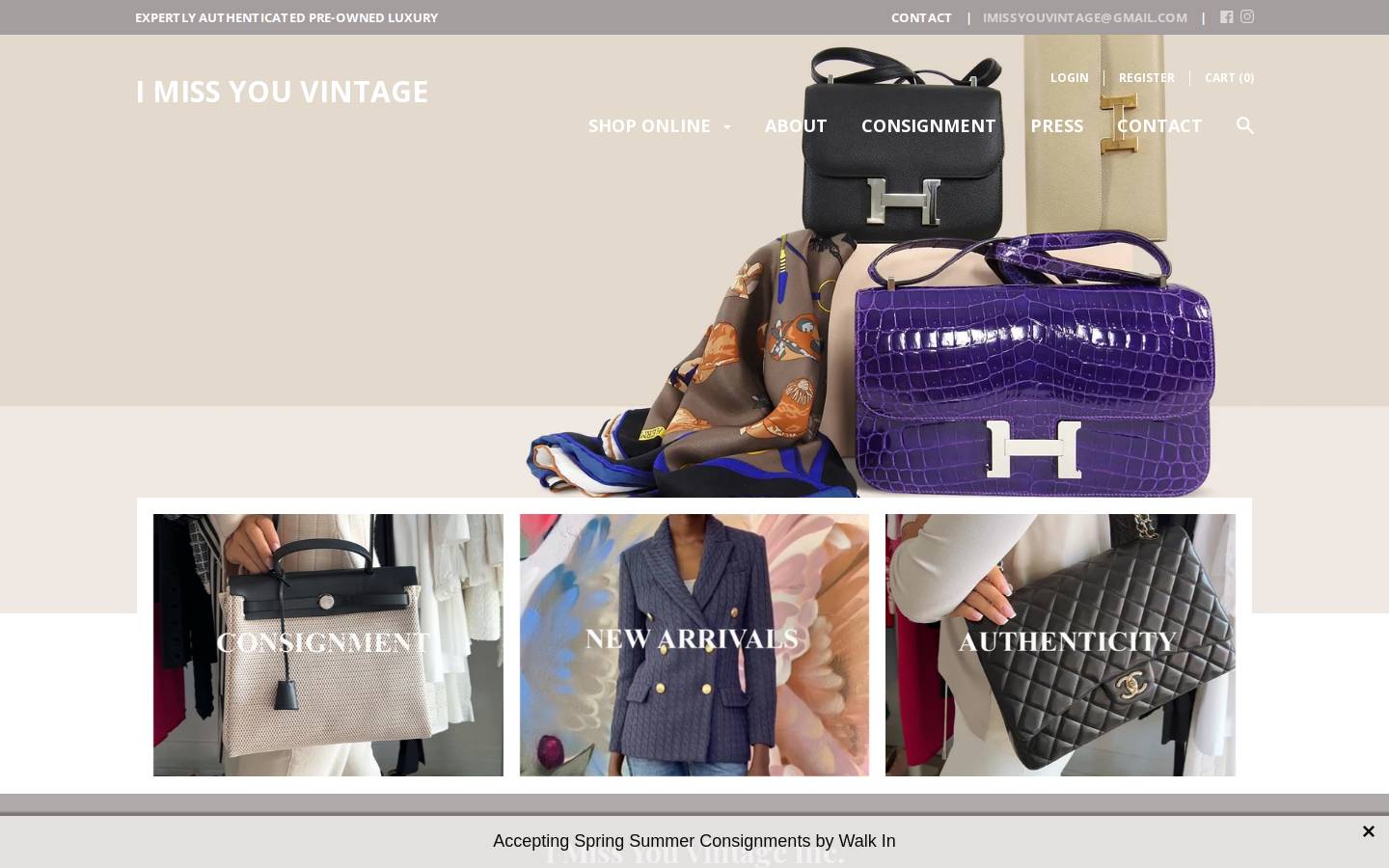 imissyouvintage.com homepage screenshot