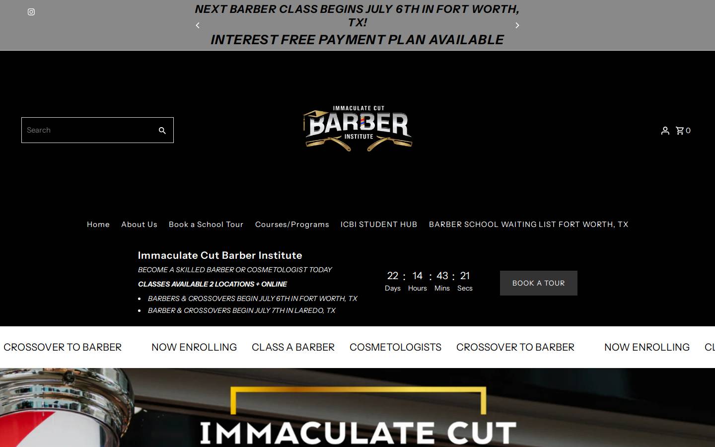 immaculatecut.com homepage screenshot