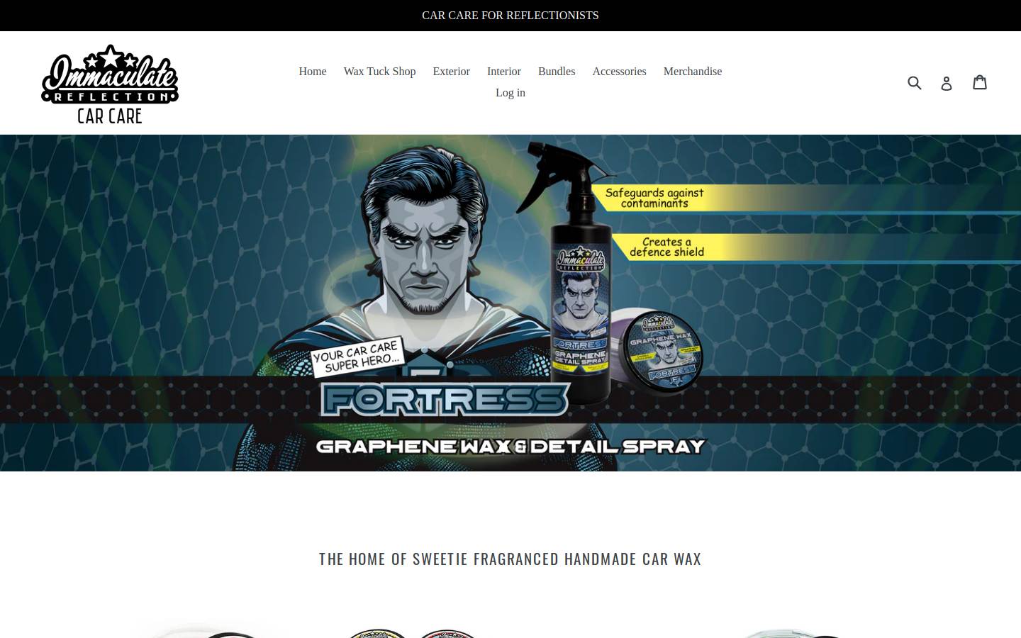 immaculatereflectioncarcare.com homepage screenshot